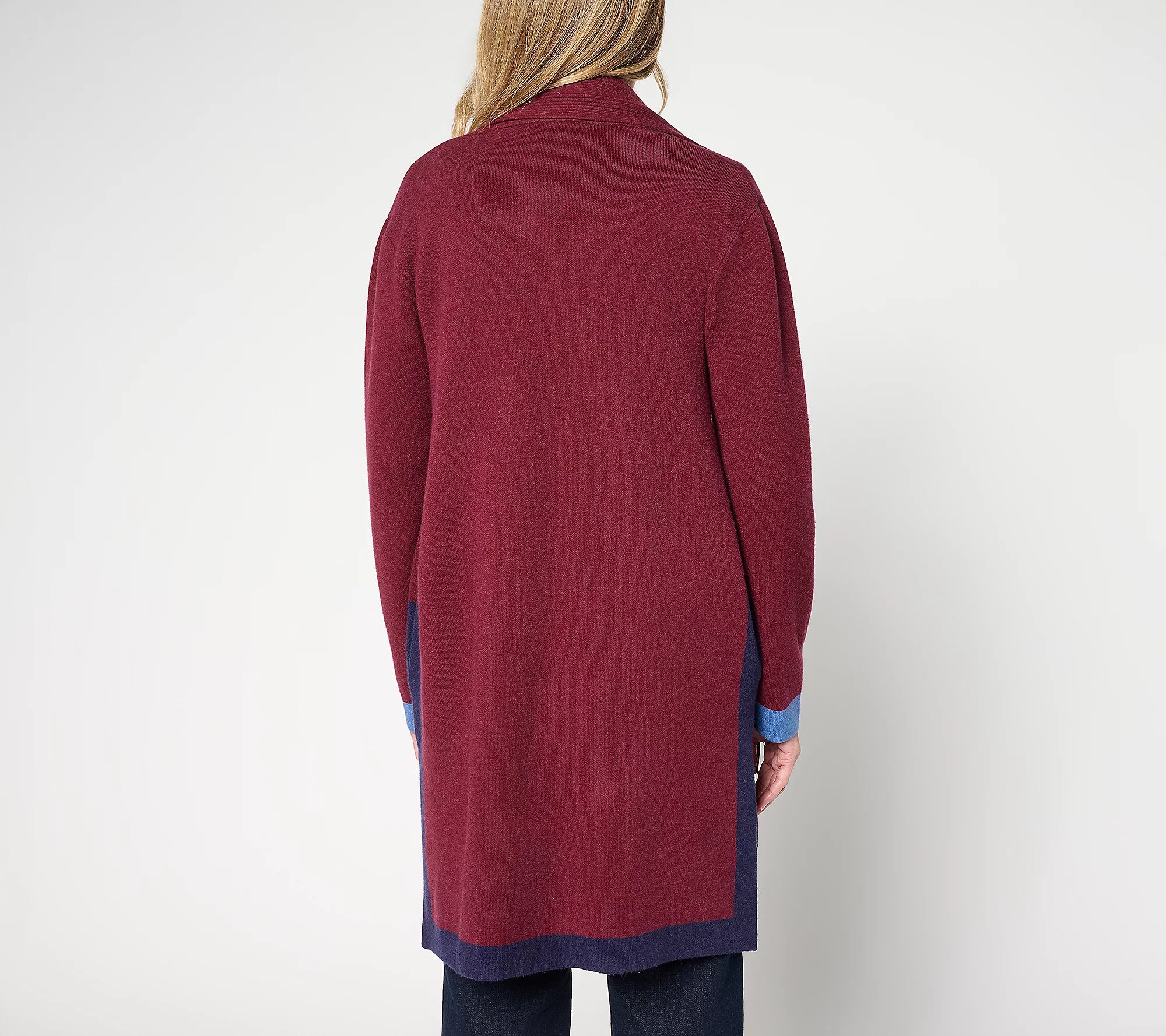 Attitudes by Renee Color Block Fringe Duster Cardigan