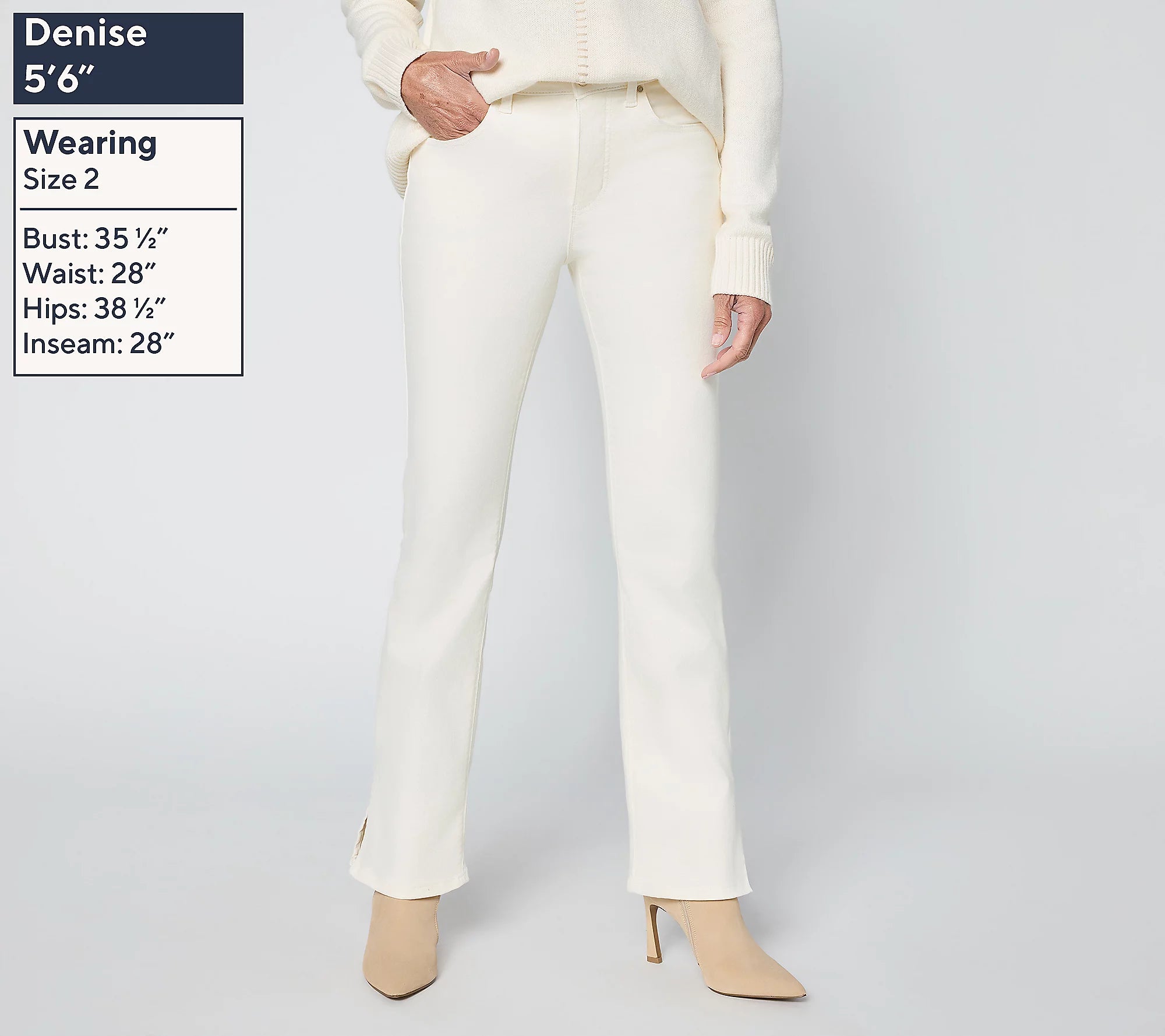 Women with Control Contour Curves Side Slit Jeans