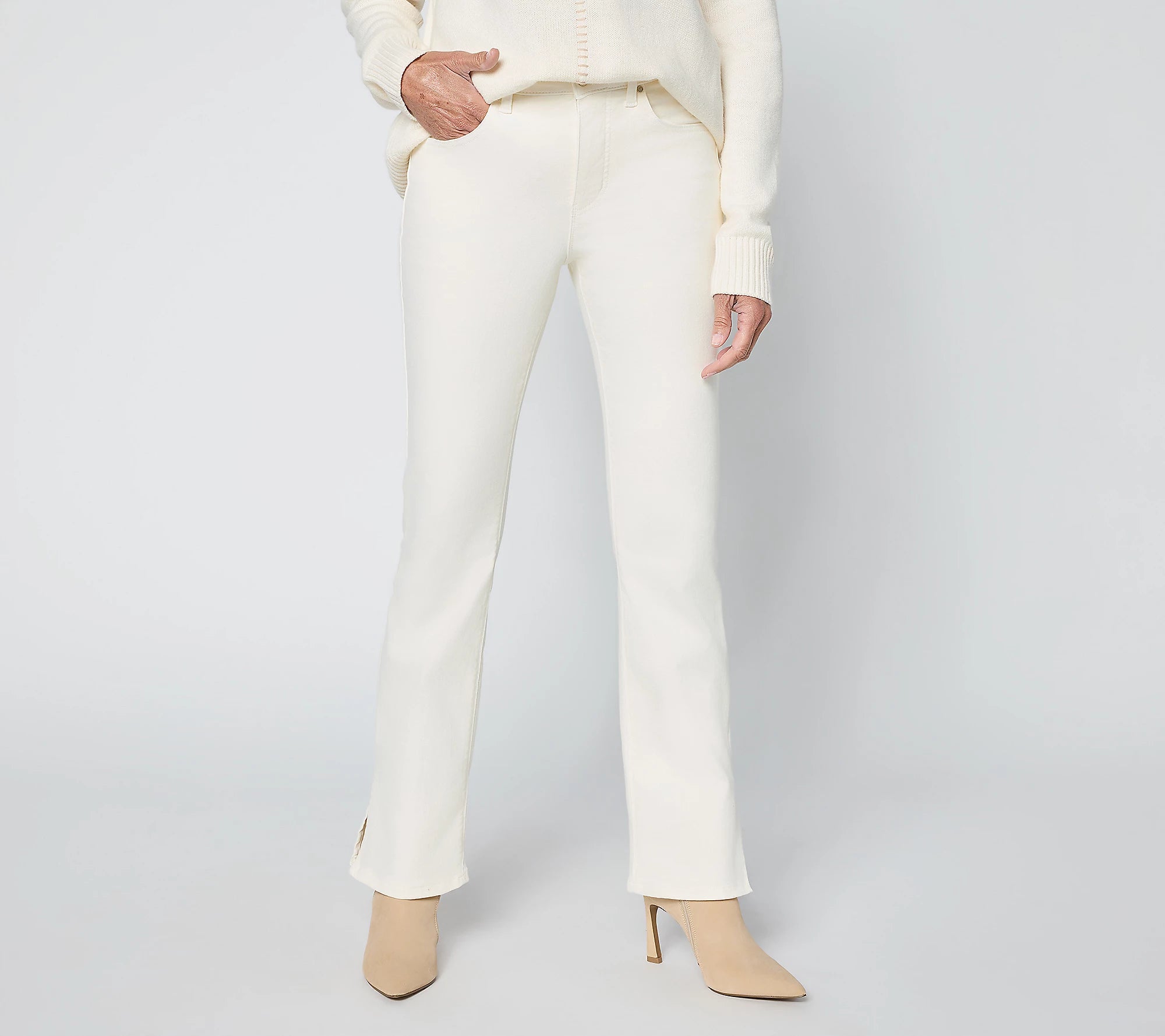 Women with Control Contour Curves Side Slit Jeans
