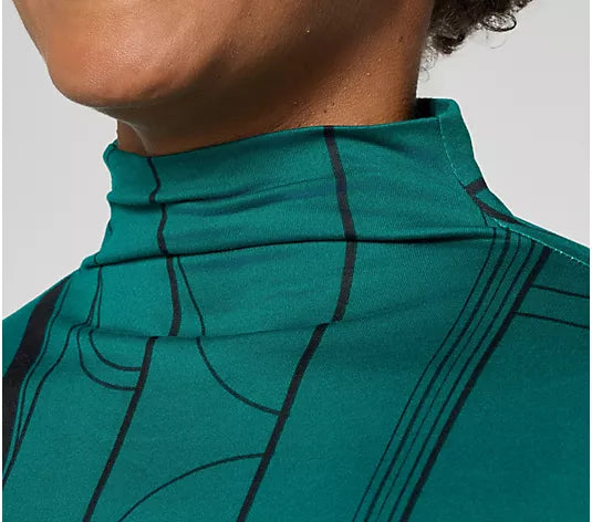 Attitudes by Renee Yummy Jersey Mock Neck 3/4 Sleeve Top