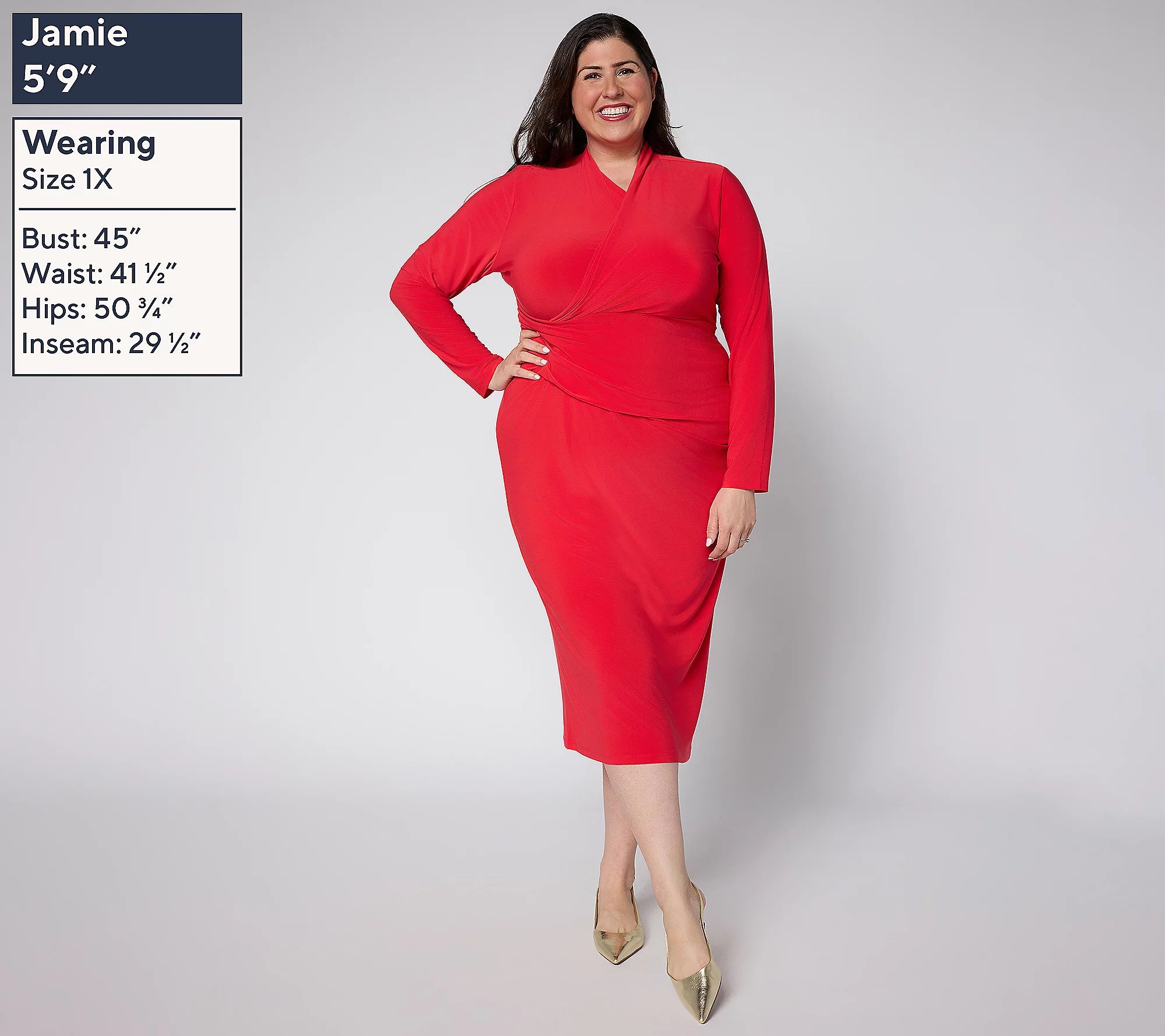 Attitudes by Renee Como Jersey Surplice Midi Dress