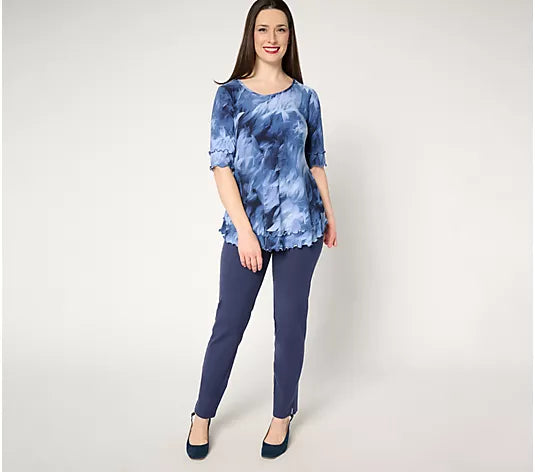 Attitudes by Renee Como Jersey Double Layered Top