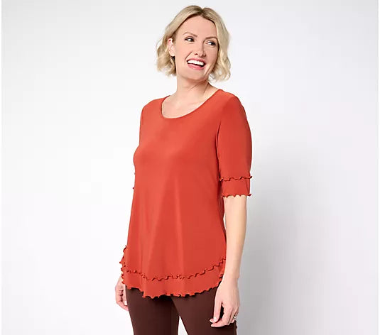 Attitudes by Renee Como Jersey Double Layered Top