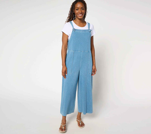 Women with Control Regular Prime Stretch 2 Denim Overalls with Tee