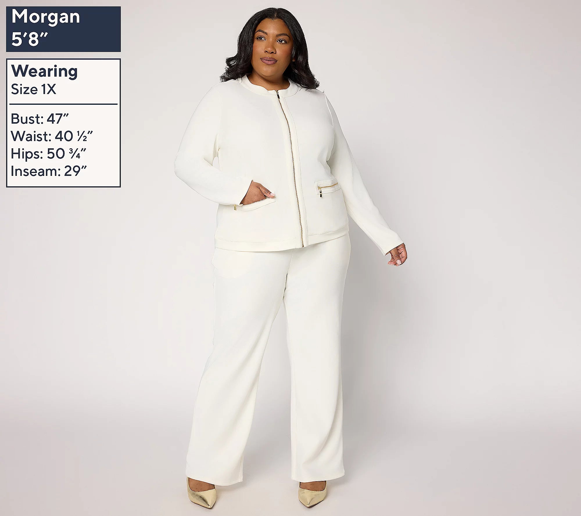 Attitudes by Renee Euro Knit Jacket and Wide Leg Pant Set