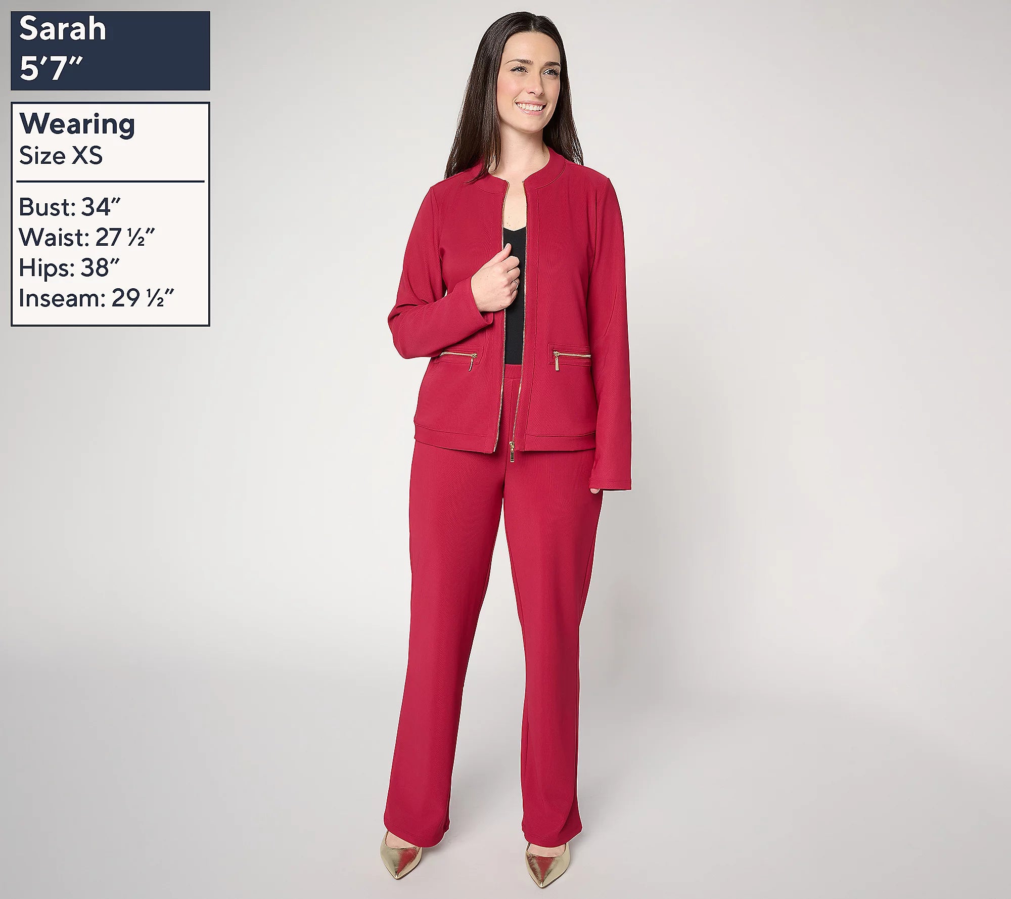 Attitudes by Renee Euro Knit Jacket and Wide Leg Pant Set