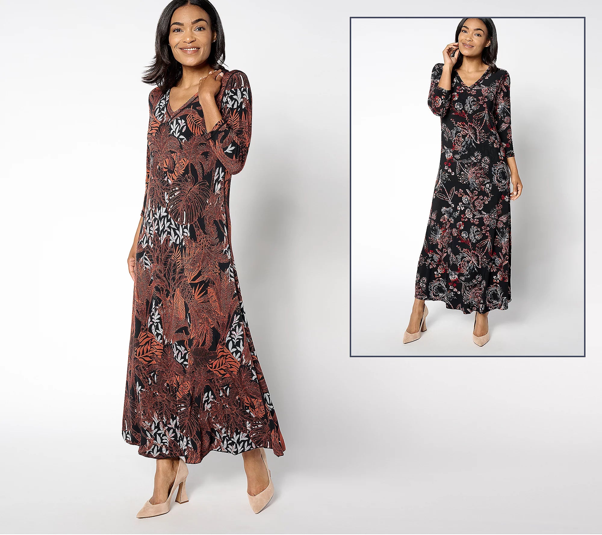 Attitudes by Renee Regular Reversible Como Jersey Maxi Dress