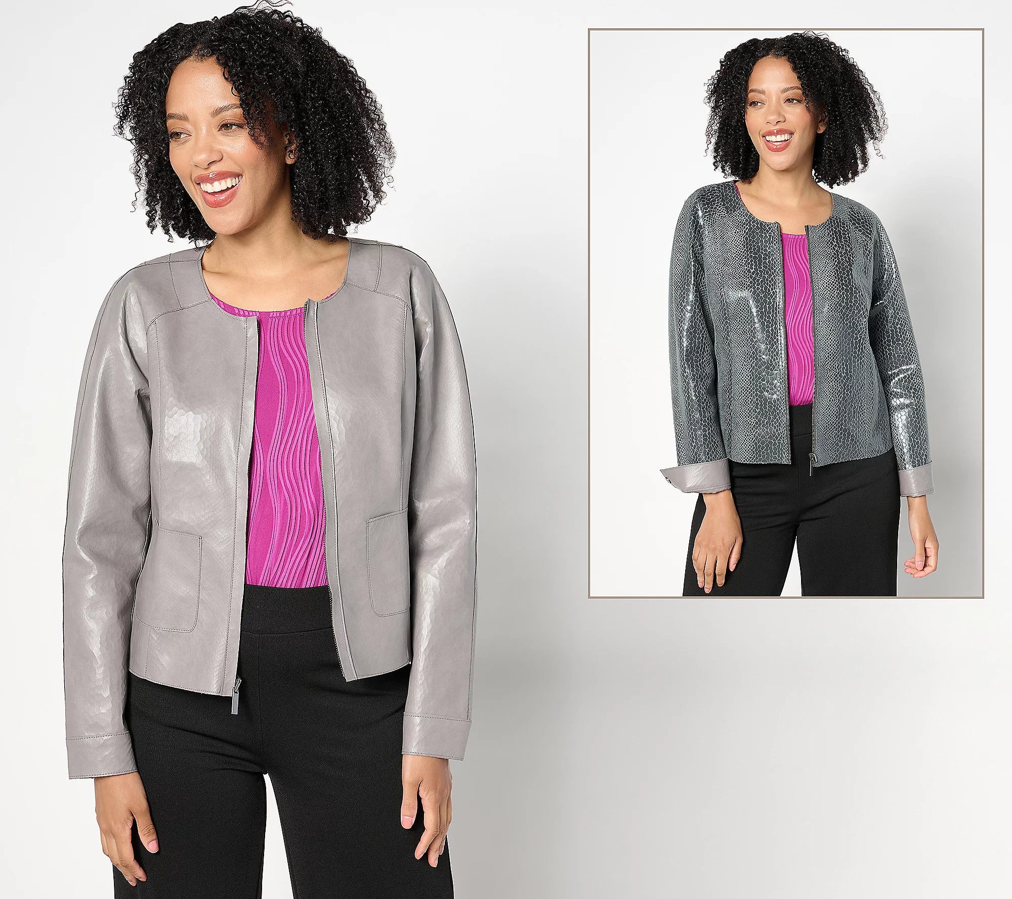 Attitudes by Renee Renee&#39;s Reversible Faux Leather Jacket