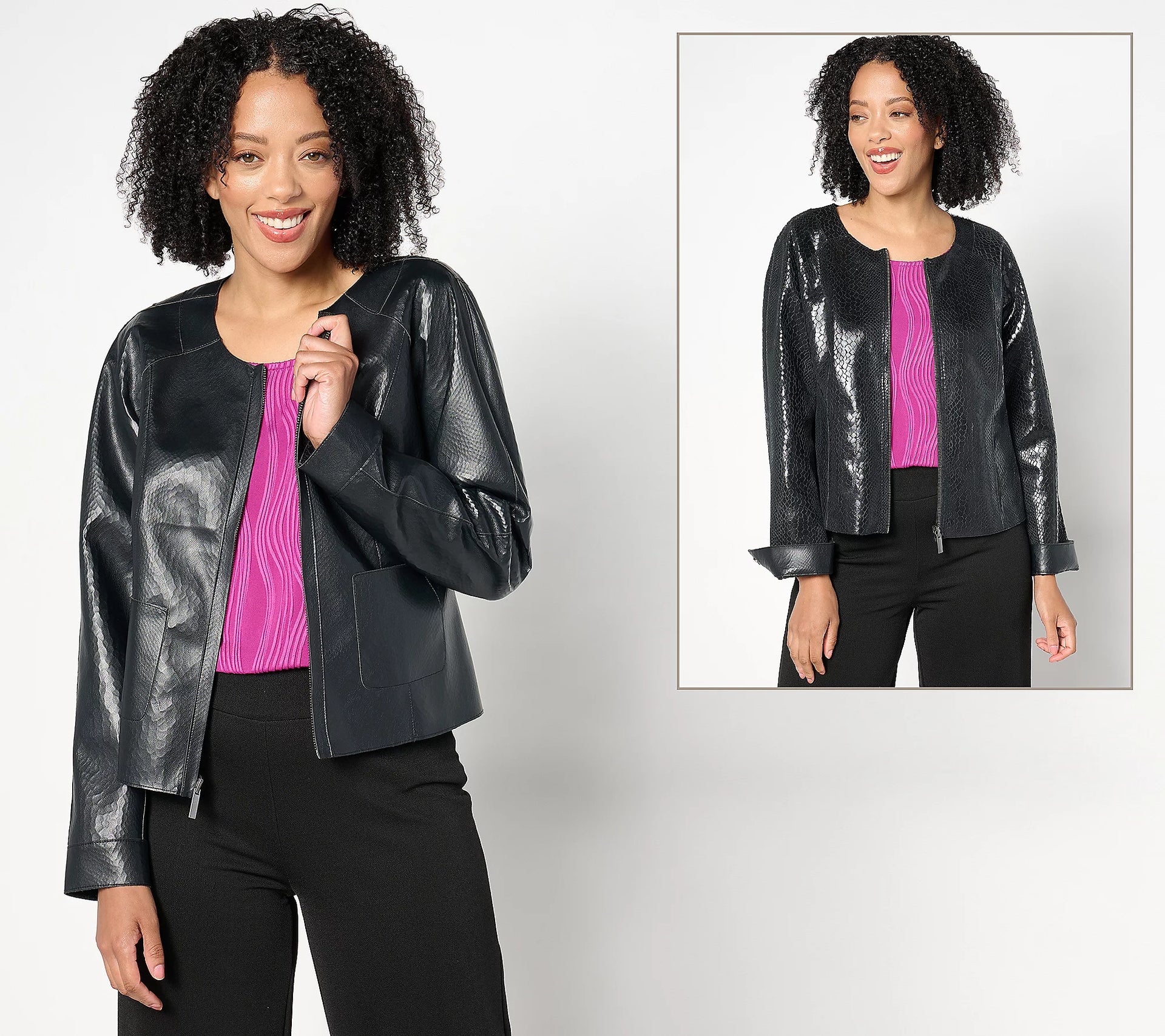 Attitudes by Renee Renee's Reversible Faux Leather Jacket – Renee