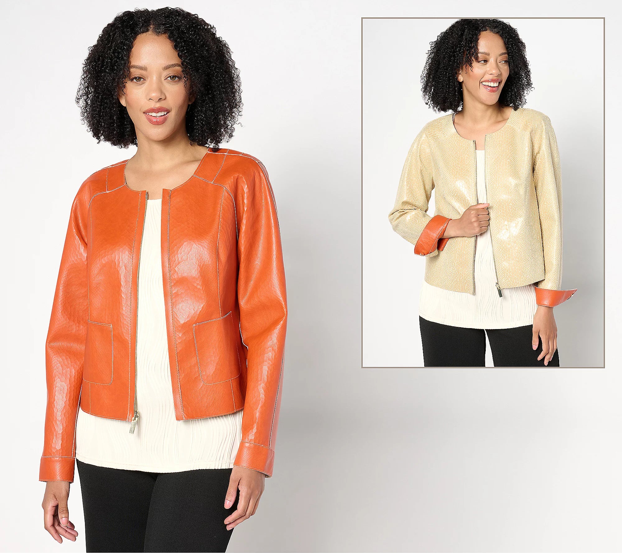 Attitudes by Renee Renee&#39;s Reversible Faux Leather Jacket