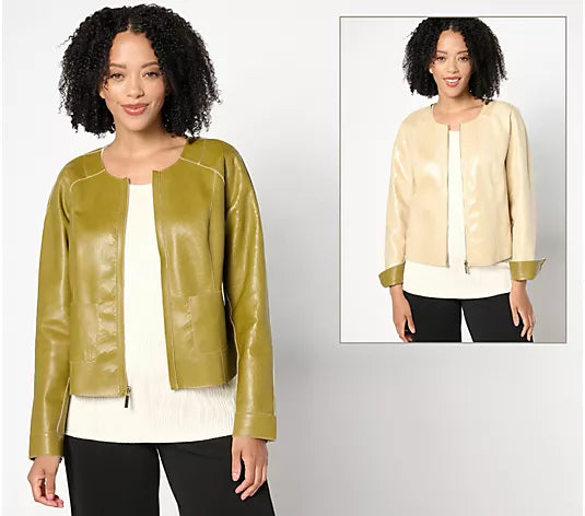 Attitudes by Renee Renee&#39;s Reversible Faux Leather Jacket