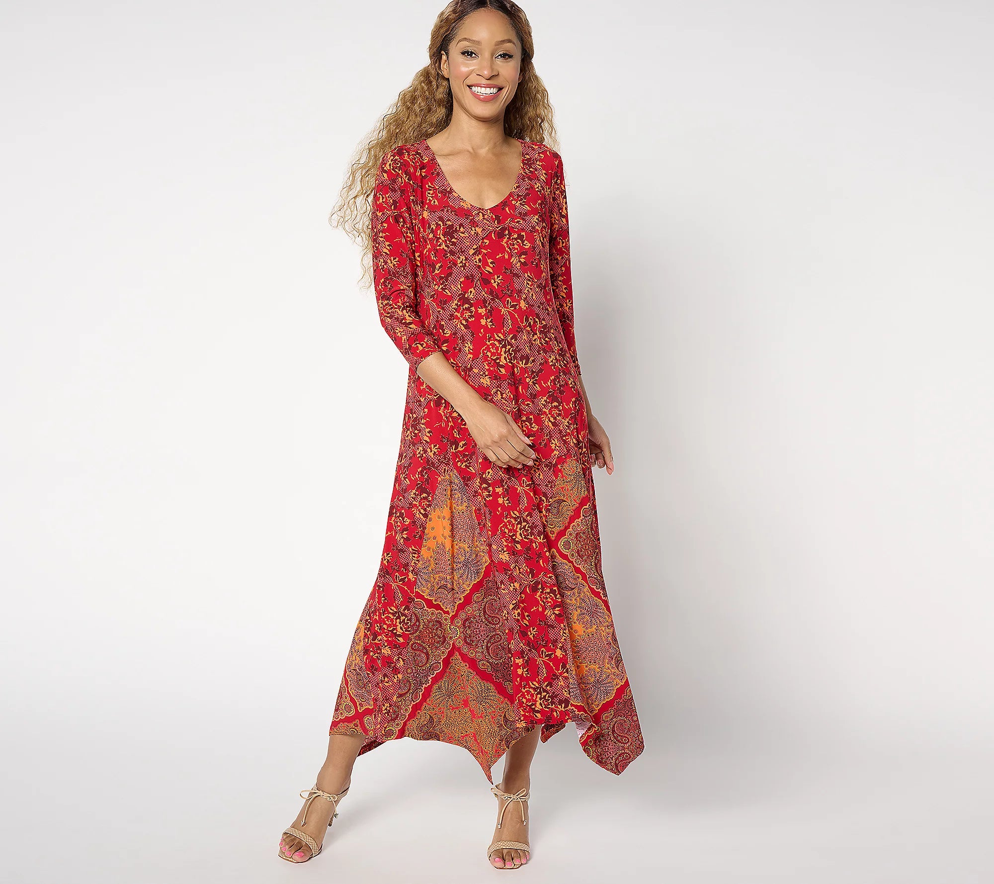 Attitudes by Renee Como Jersey Godet Maxi Dress Sunset / M Attitudes by Renee Como Jersey Godet Maxi Dress Sunset / M