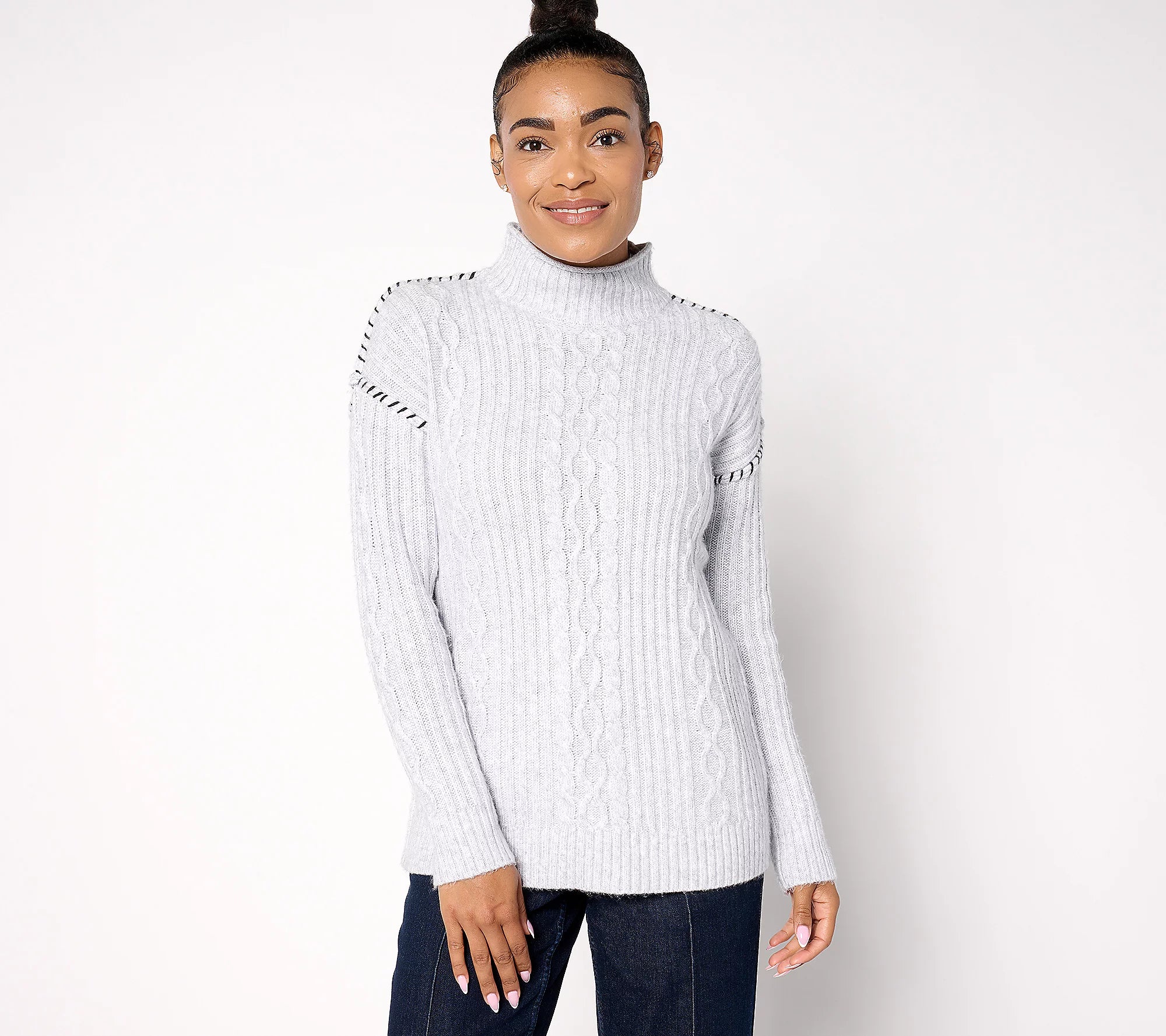 Attitudes by Renee Cable Knit Sweater