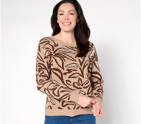 Attitudes by Renee Jacquard Sweater