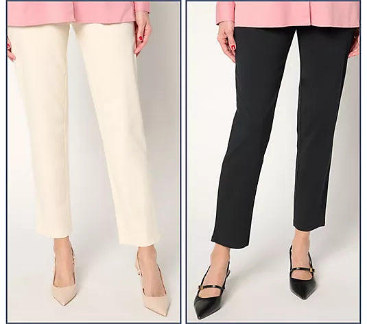 Women with Control Regular Set of 2 86/14 Slim Leg Pants