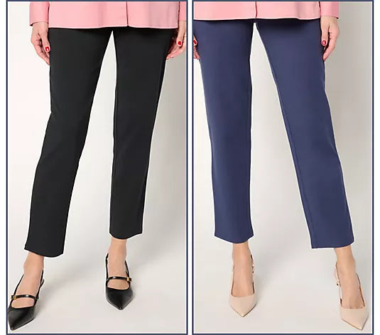 Women with Control Regular Set of 2 86/14 Slim Leg Pants