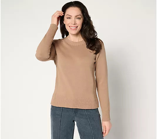 Attitudes by Renee 100% Cotton Sweater with Rib Detail