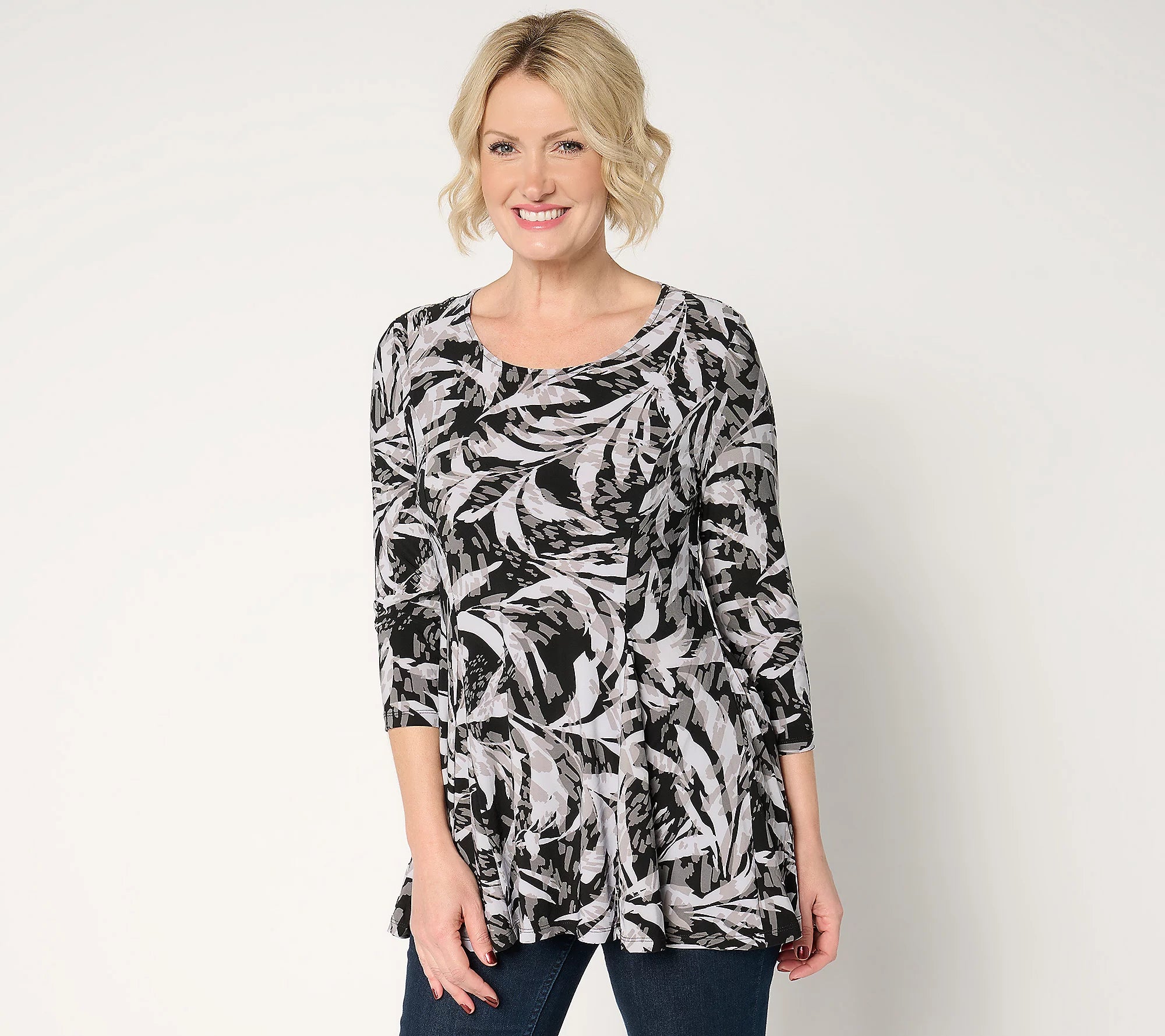 Attitudes by Renee Como Jersey Godet Top