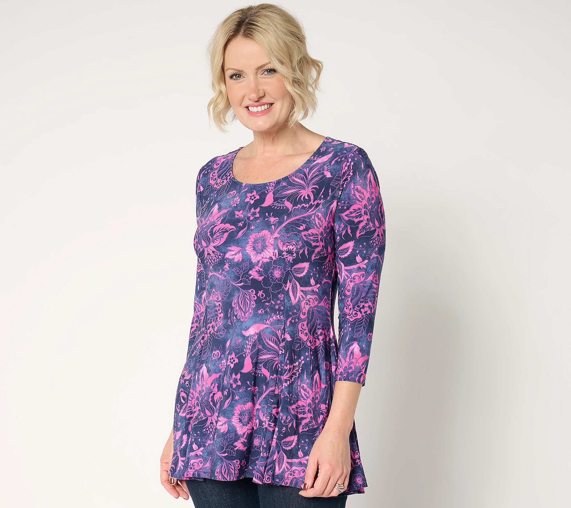 Attitudes by Renee Como Jersey Godet Top