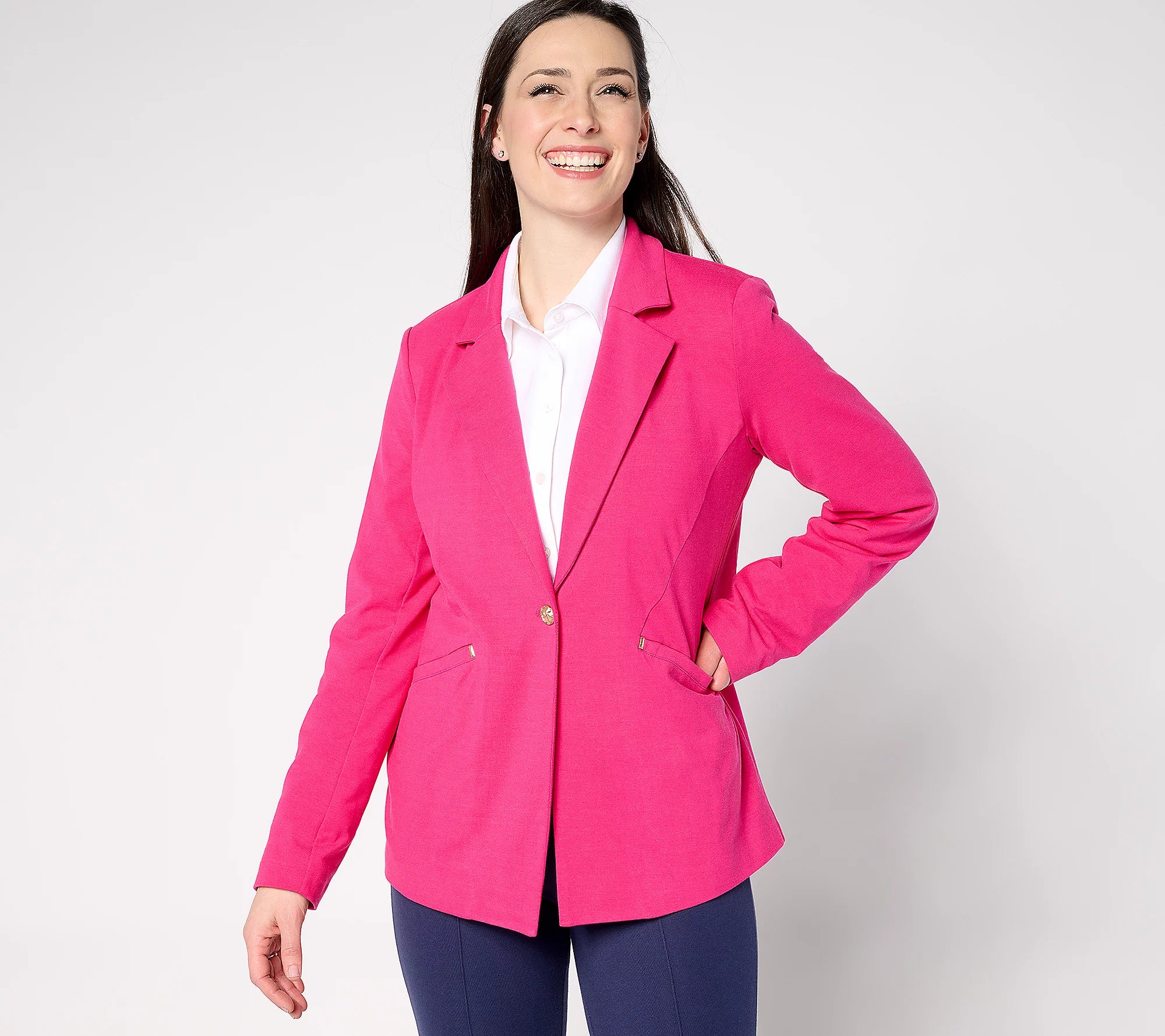 Women with Control Cotton Jersey Blazer