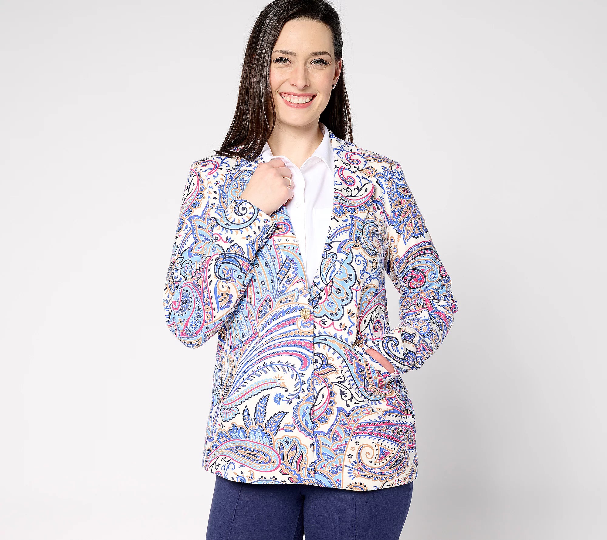 Women with Control Cotton Jersey Blazer