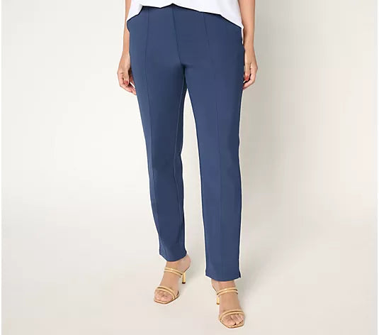 Attitudes by Renee Regular Euro Knit Straight Leg Ankle Pants