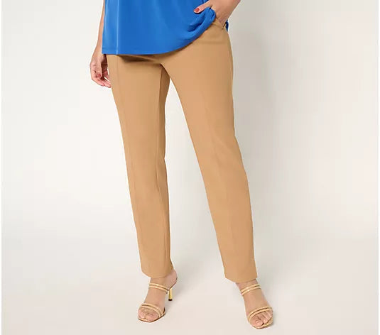 Attitudes by Renee Regular Euro Knit Straight Leg Ankle Pants