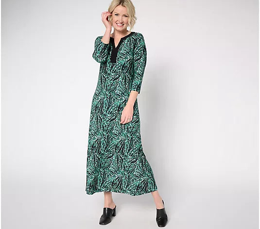 Attitudes by Renee Regular Como Jersey Printed Maxi Dress