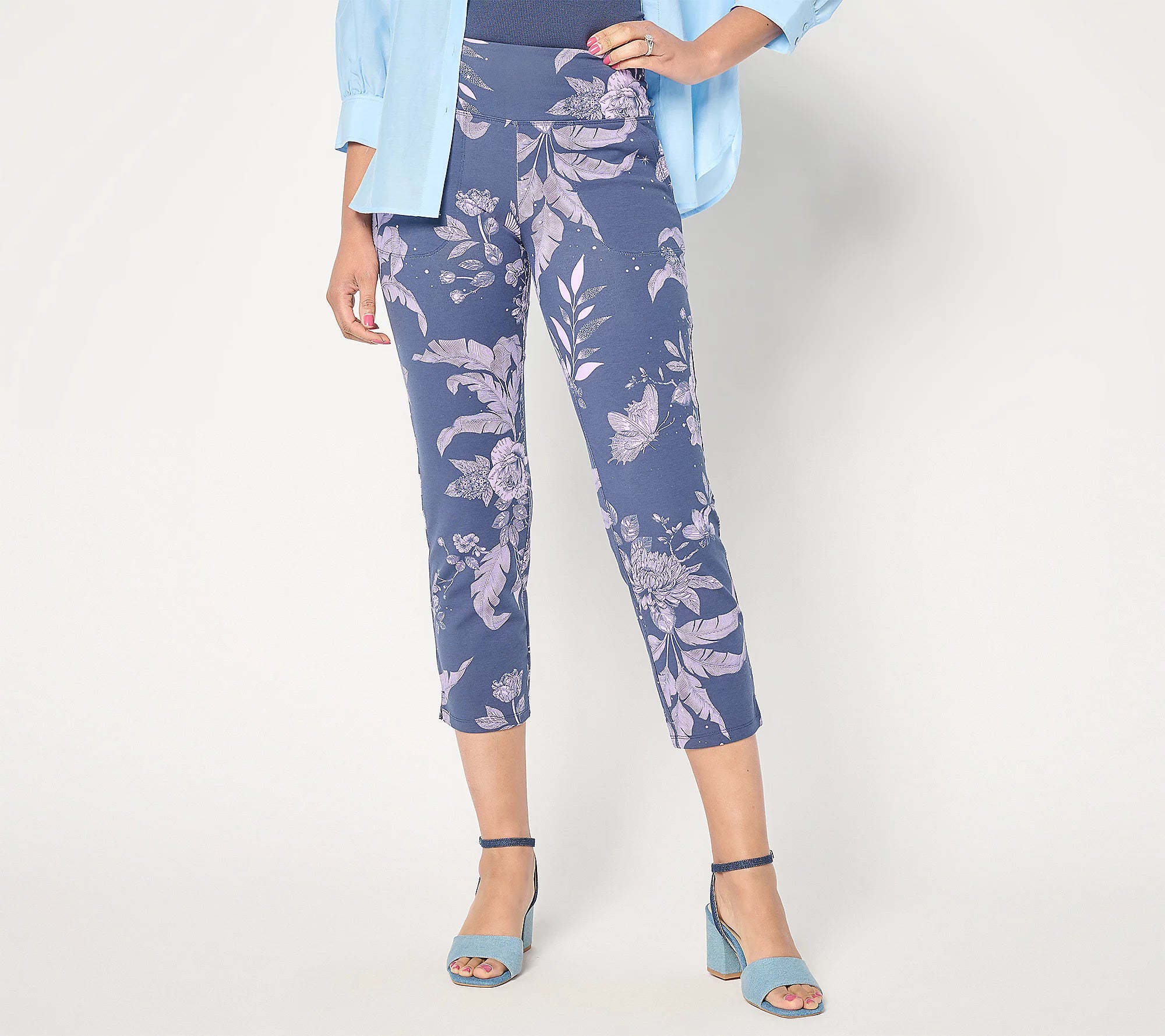 Women with Control Tummy Control 86/14 Regular Printed Crop Pants