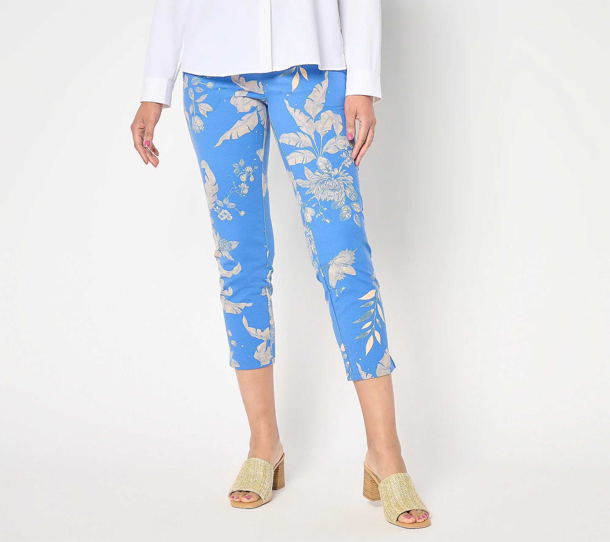 Women with Control Tummy Control 86/14 Regular Printed Crop Pants