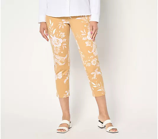 Women with Control Tummy Control 86/14 Regular Printed Crop Pants