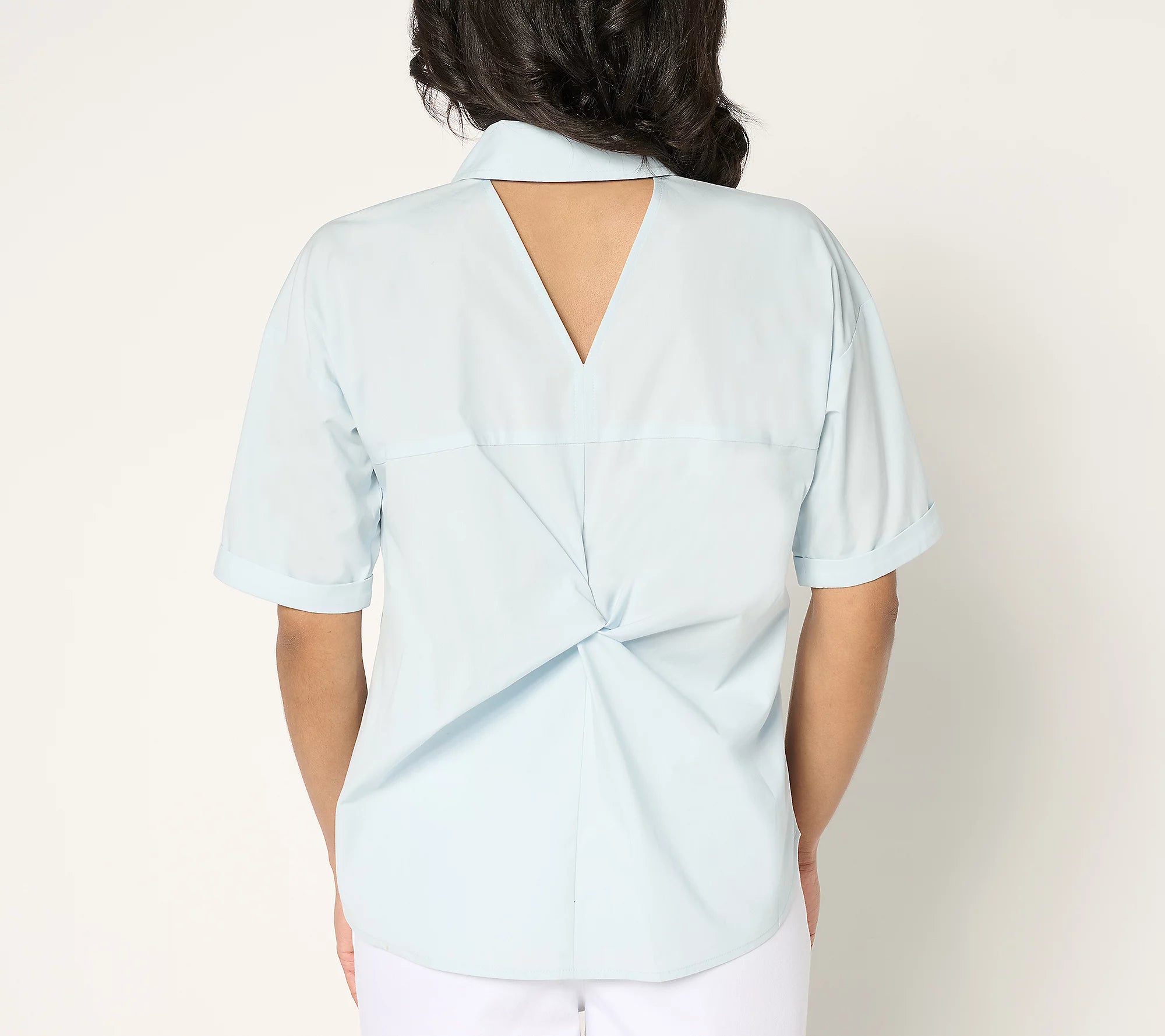 Attitudes by Renee Button Front Shirt with Knot Detail