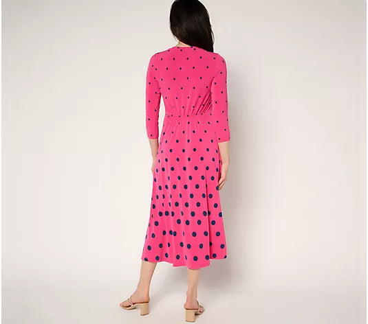 Attitudes by Renee Como Jersey Ombre Polka Dot Midi Dress