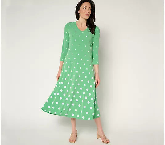 Attitudes by Renee Como Jersey Ombre Polka Dot Midi Dress