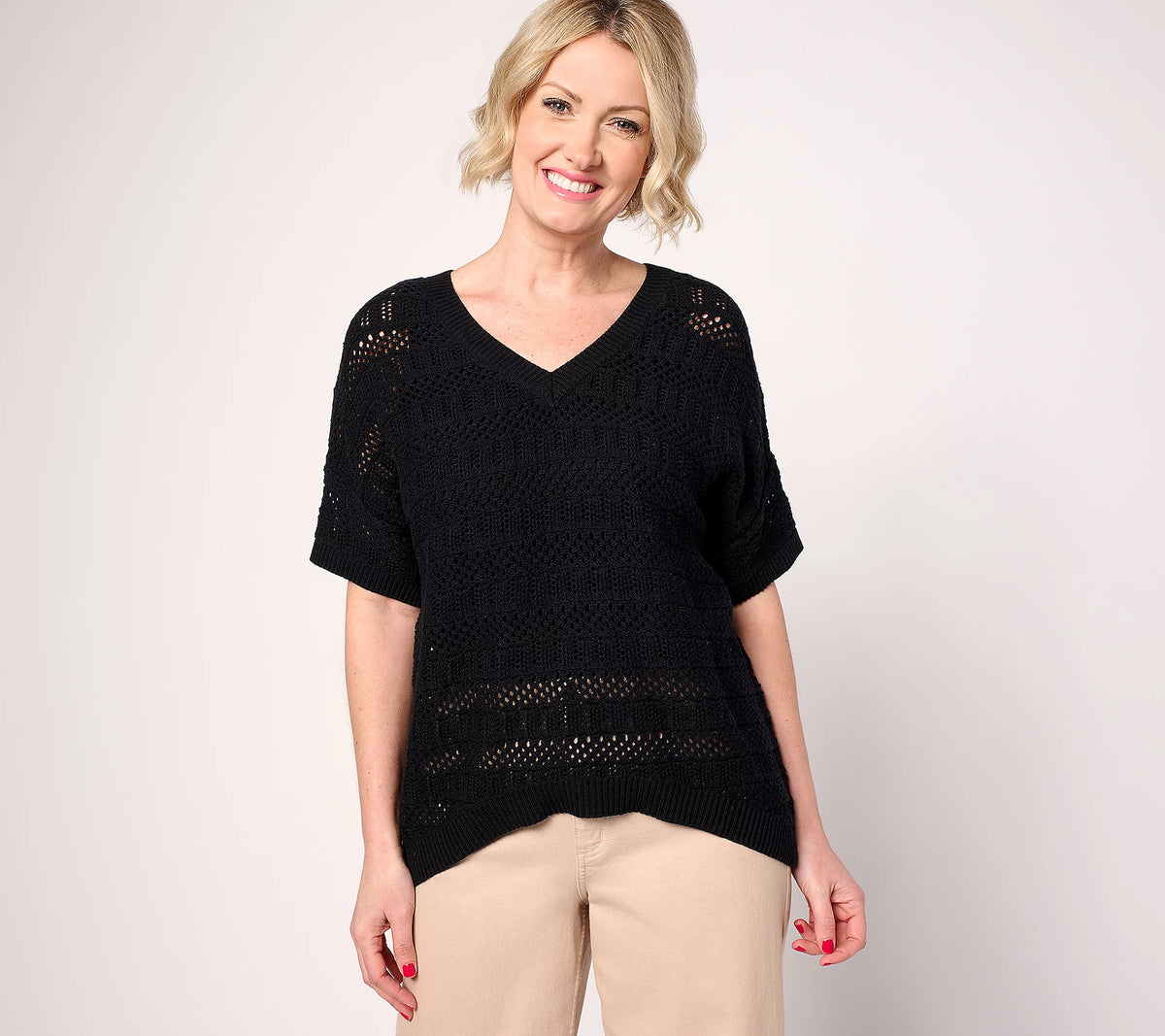 Attitudes by Renee 100% Cotton Crochet Sweater – Renee Greenstein