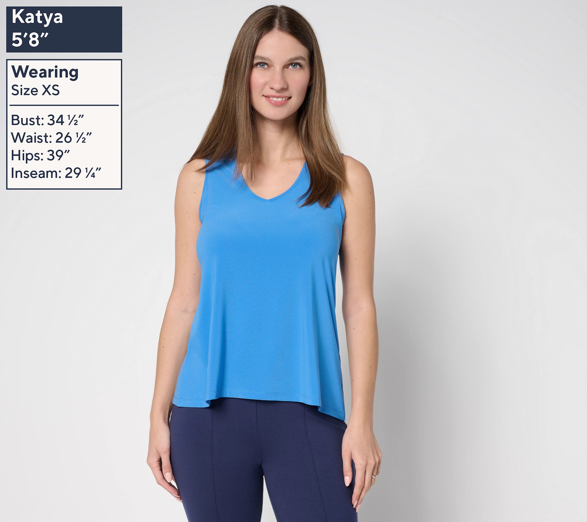 Attitudes by Renee Como Jersey V-Neck Solid Tank