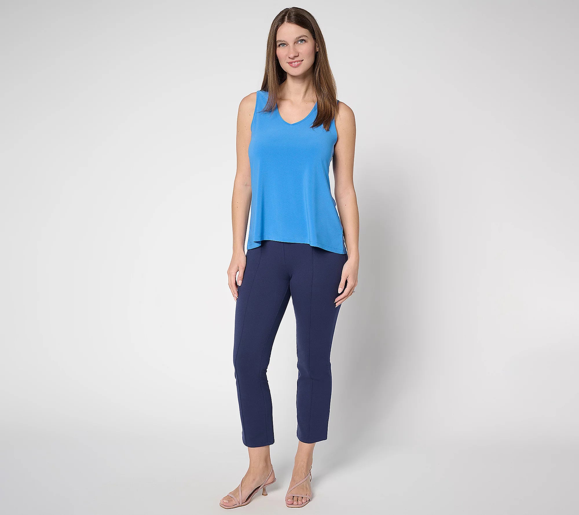 Attitudes by Renee Como Jersey V-Neck Solid Tank