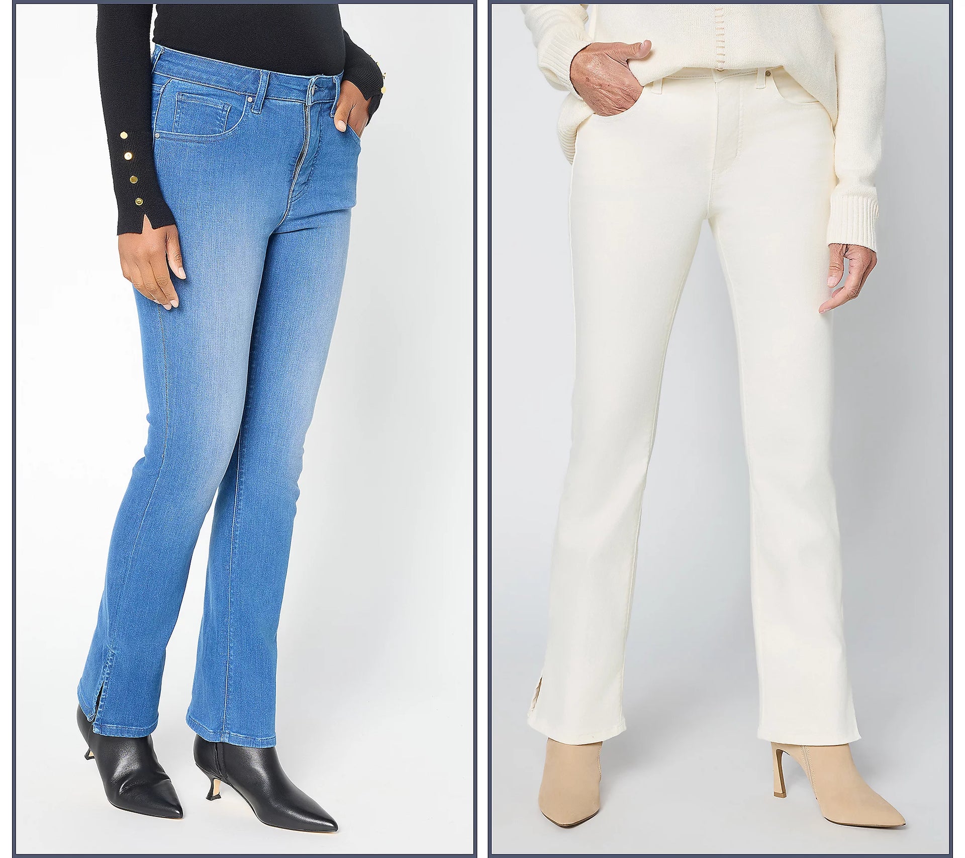 Women with Control Contour Curves Side Slit Jeans – Renee Greenstein