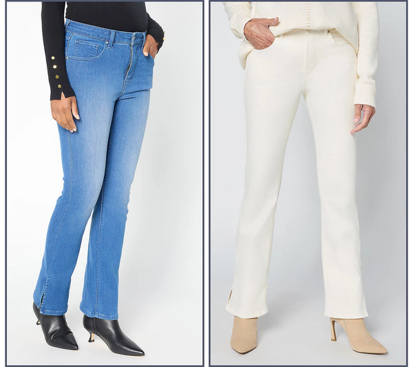 Women with Control Contour Curves Side Slit Jeans – Renee Greenstein