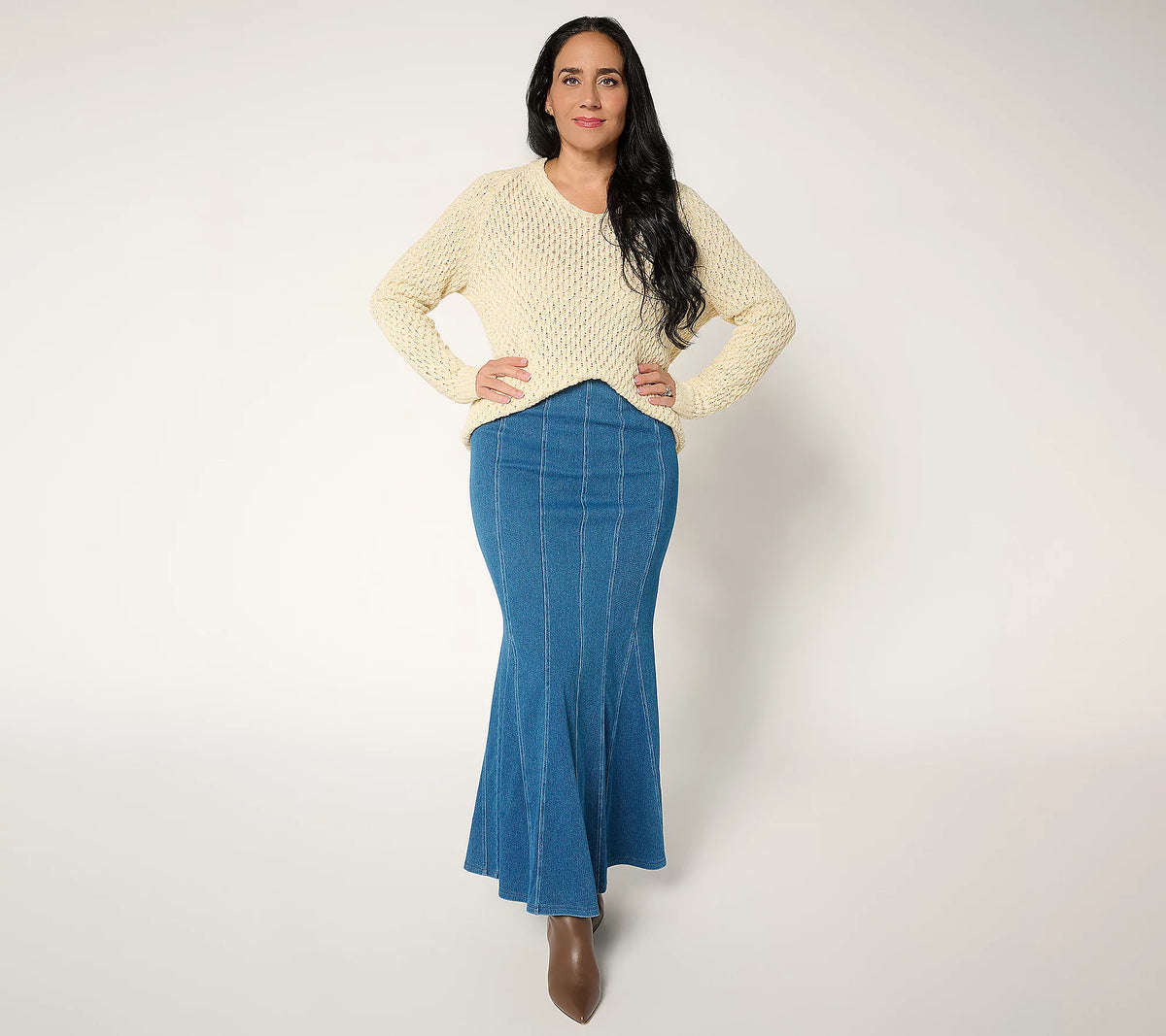 Women with Control Hollywood Waist Prime Stretch Denim Skirt