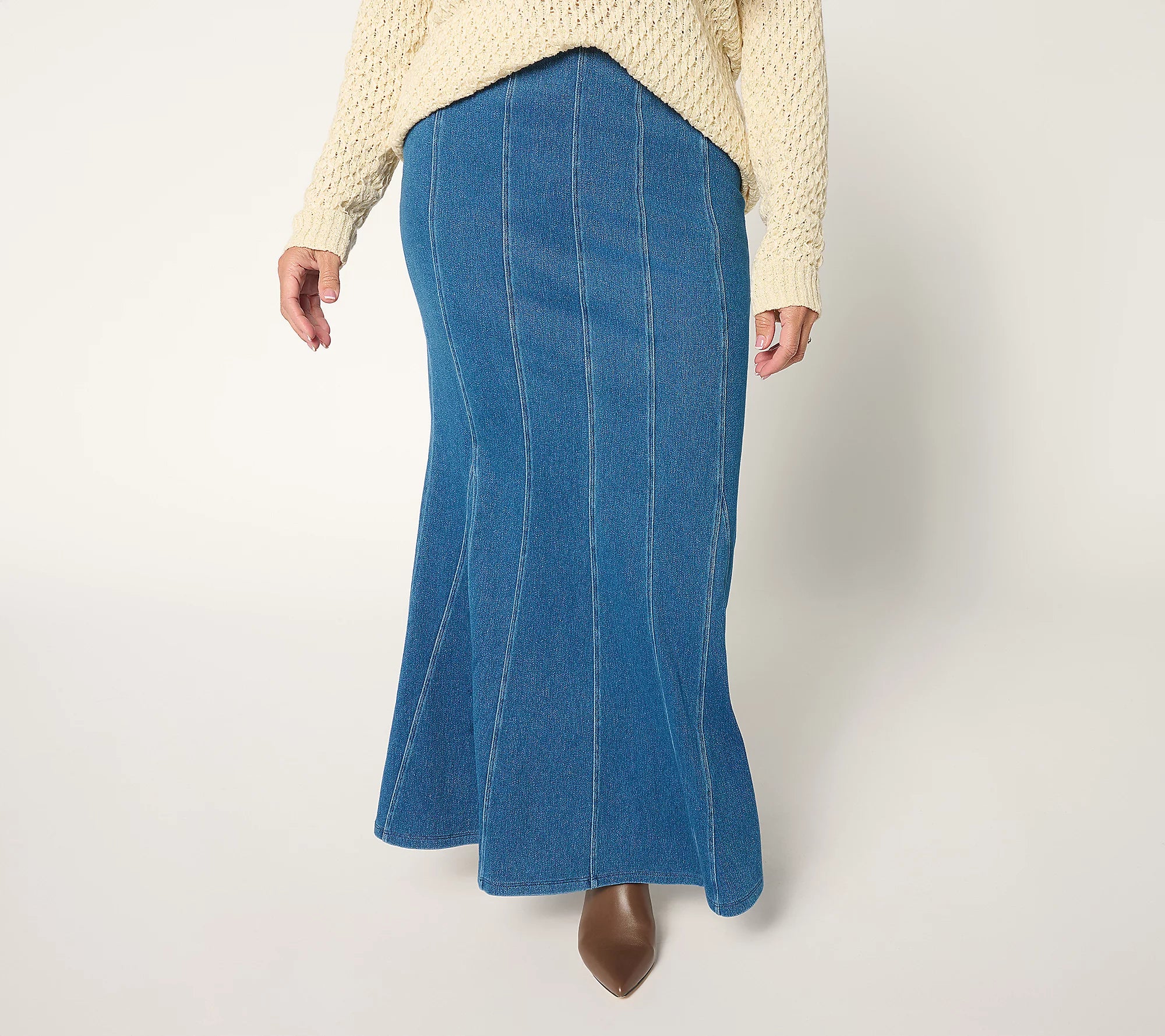 Women with Control Hollywood Waist Prime Stretch Denim Skirt