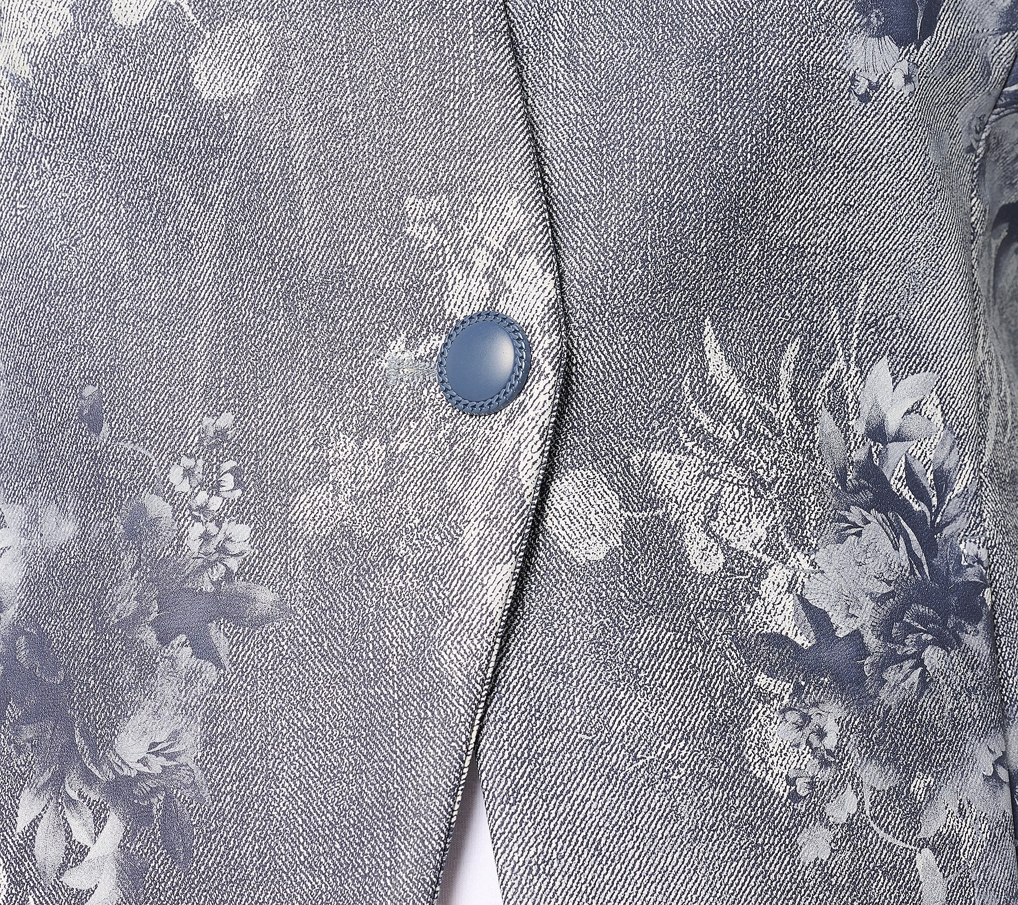 Attitudes by Renee Printed Faux Leather Blazer