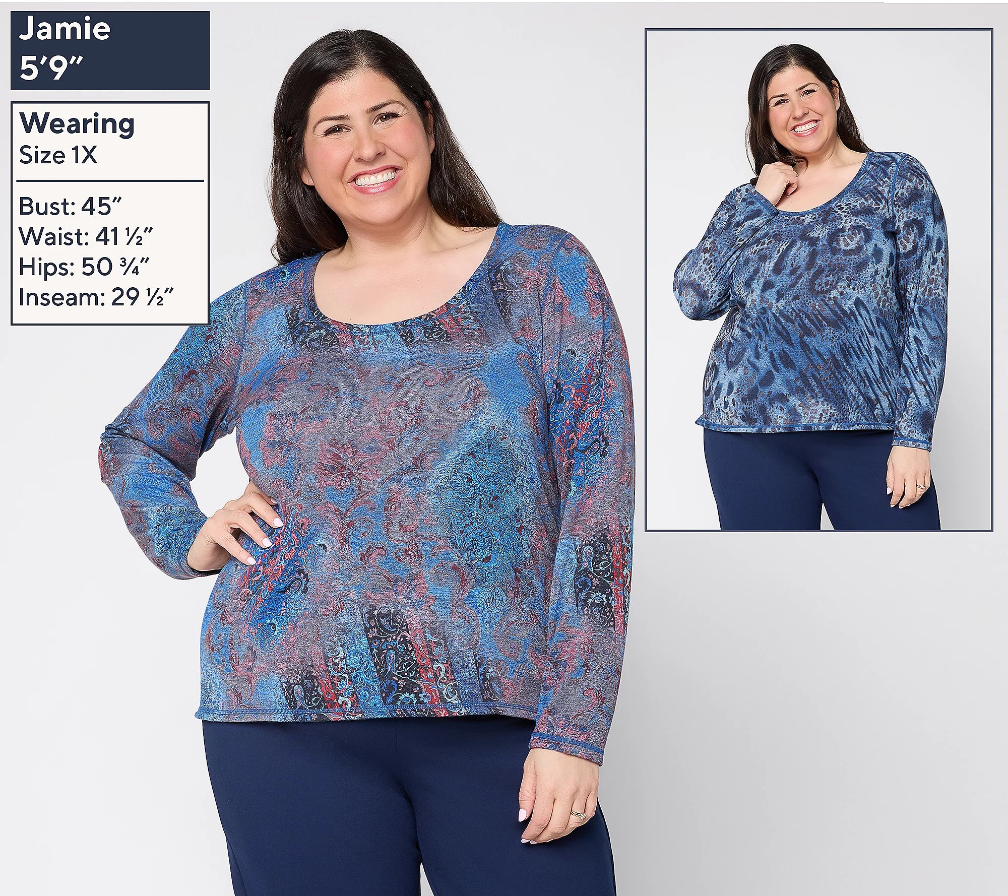 Attitudes by Renee Reversible Ballet Neck Casknit Top