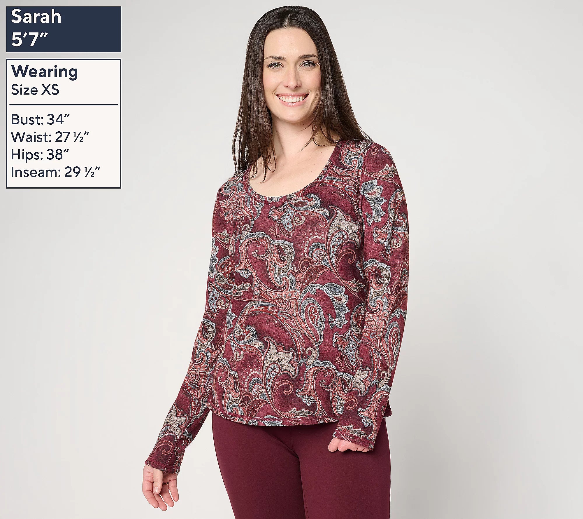 Attitudes by Renee Reversible Ballet Neck Casknit Top