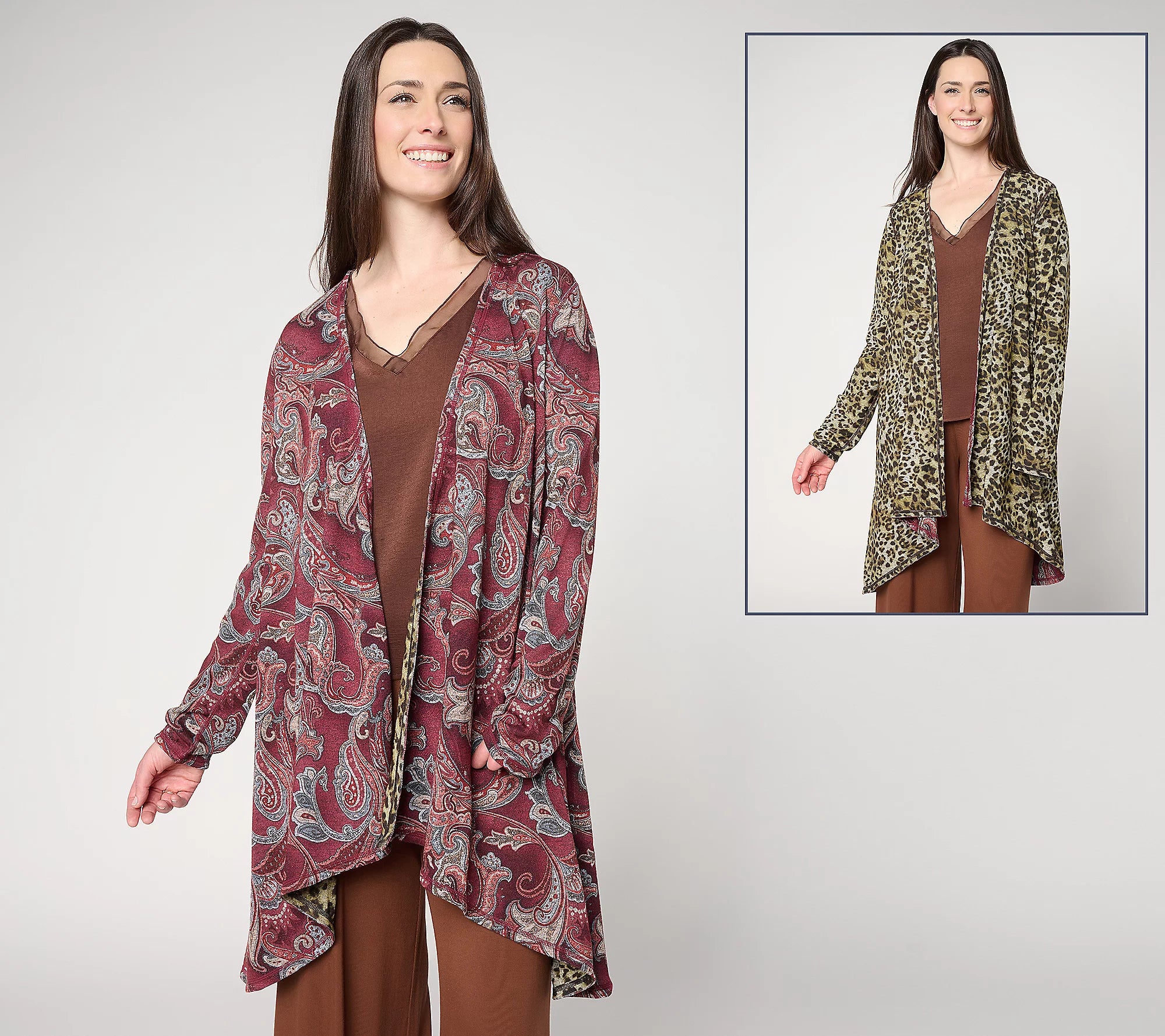 Attitudes by Renee Reversible Casknit Cardigan