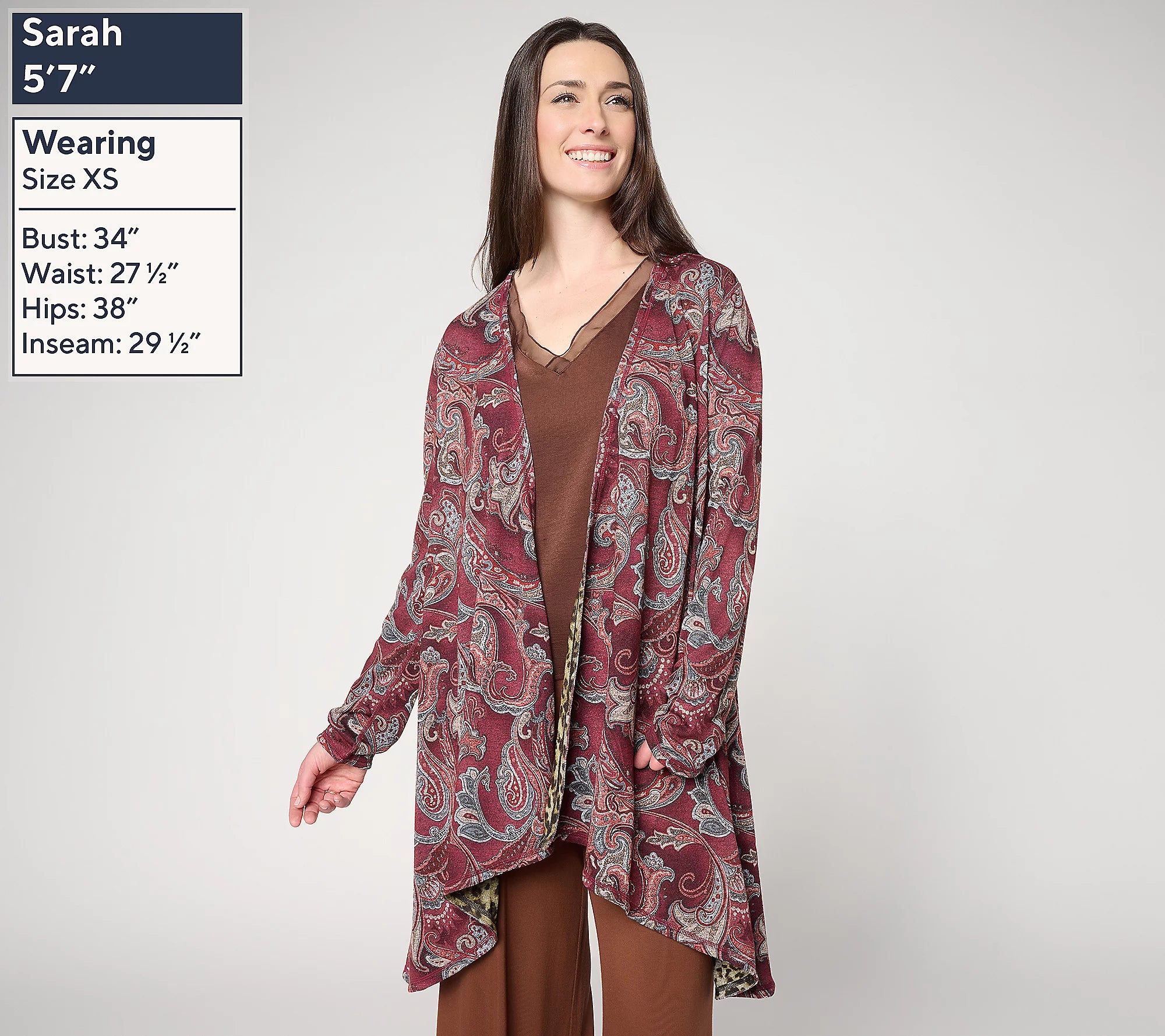 Attitudes by Renee Reversible Casknit Cardigan