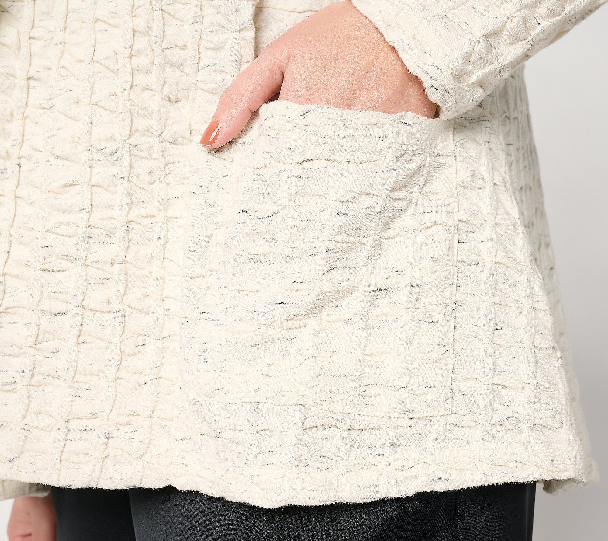 Attitudes by Renee Textured Knit Open Front Cardigan