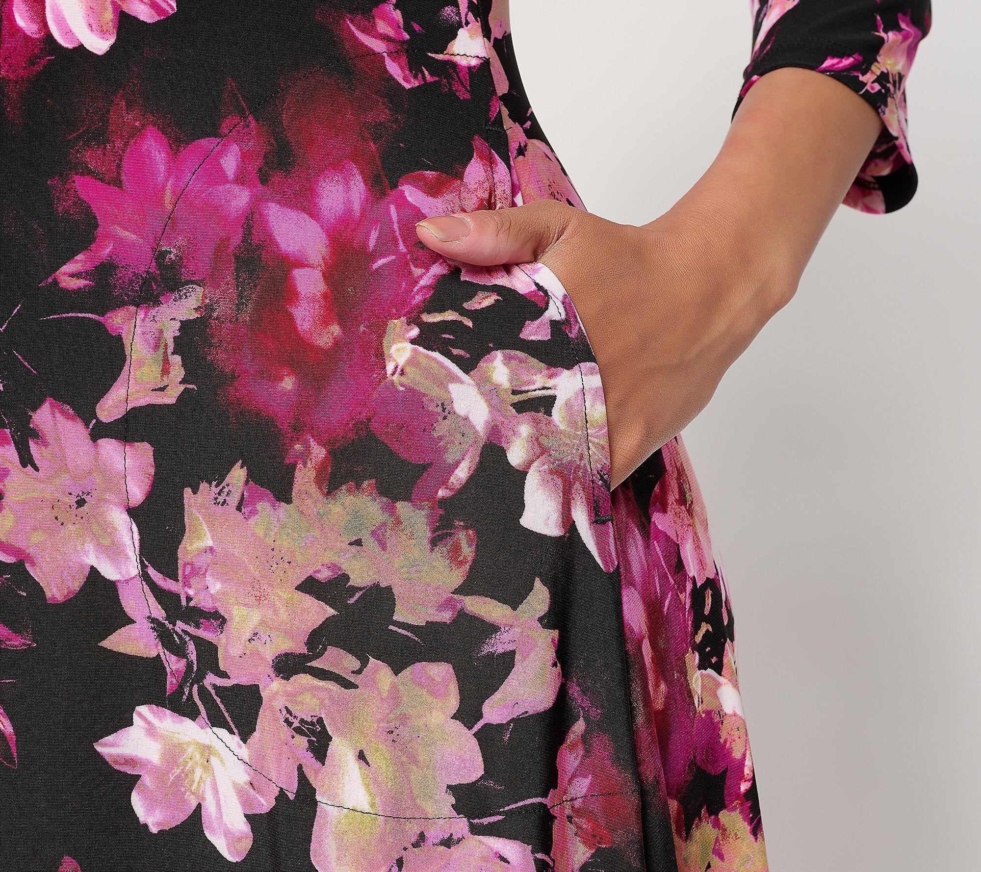 Attitudes by Renee Como Jersey Fit and Flare Midi Dress Attitudes by Renee Como Jersey Fit and Flare Midi Dress