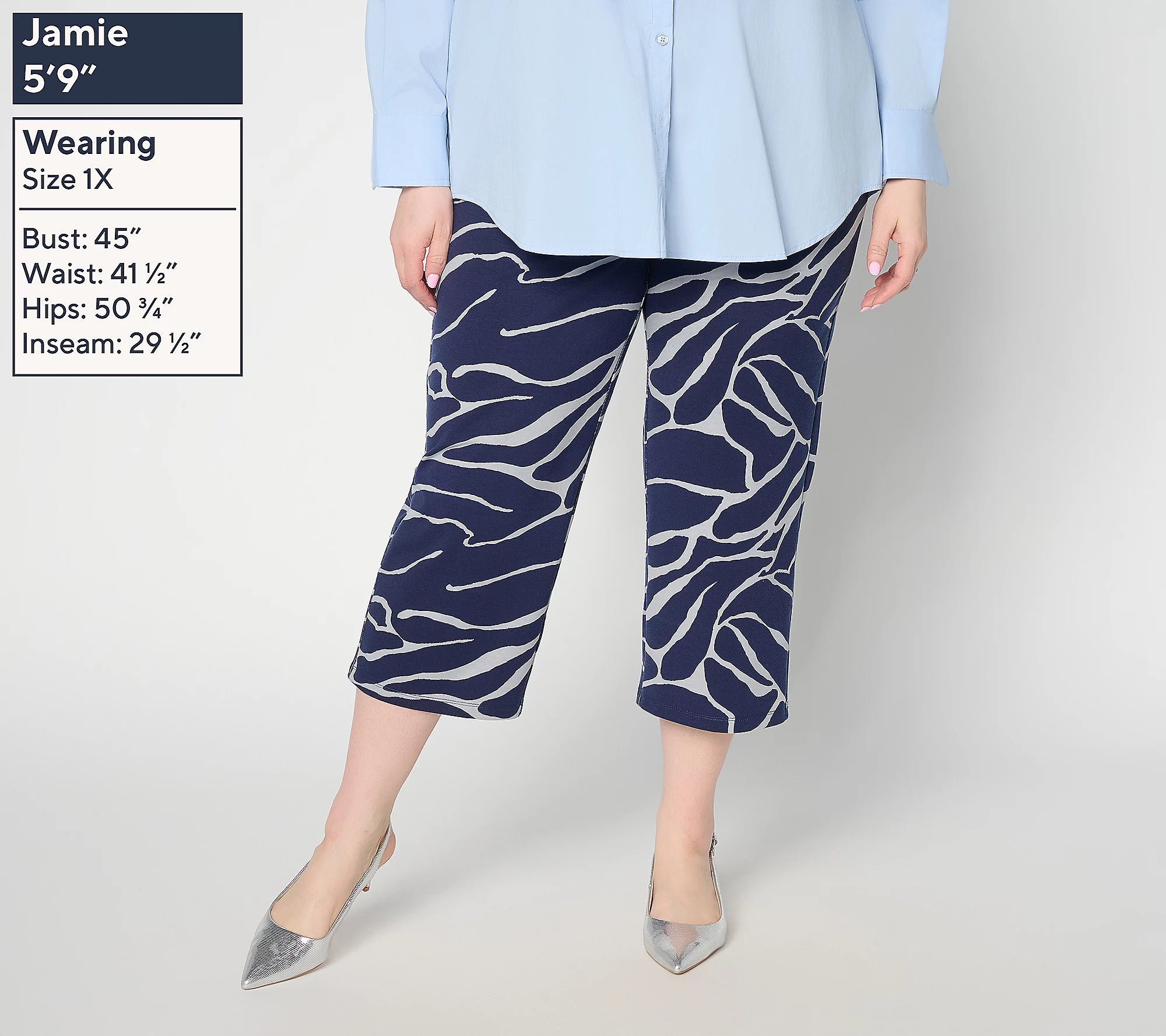 Women with Control Printed Knit Crop Chic Contour Pant