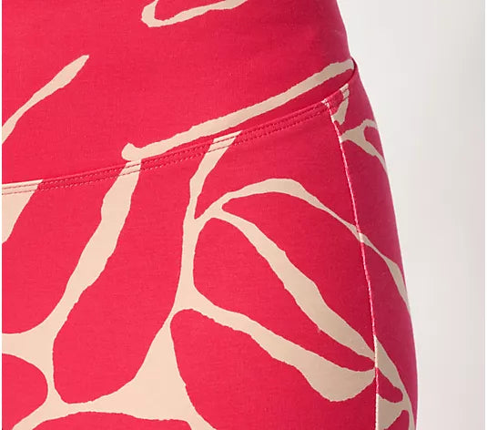 Women with Control Printed Knit Crop Chic Contour Pant